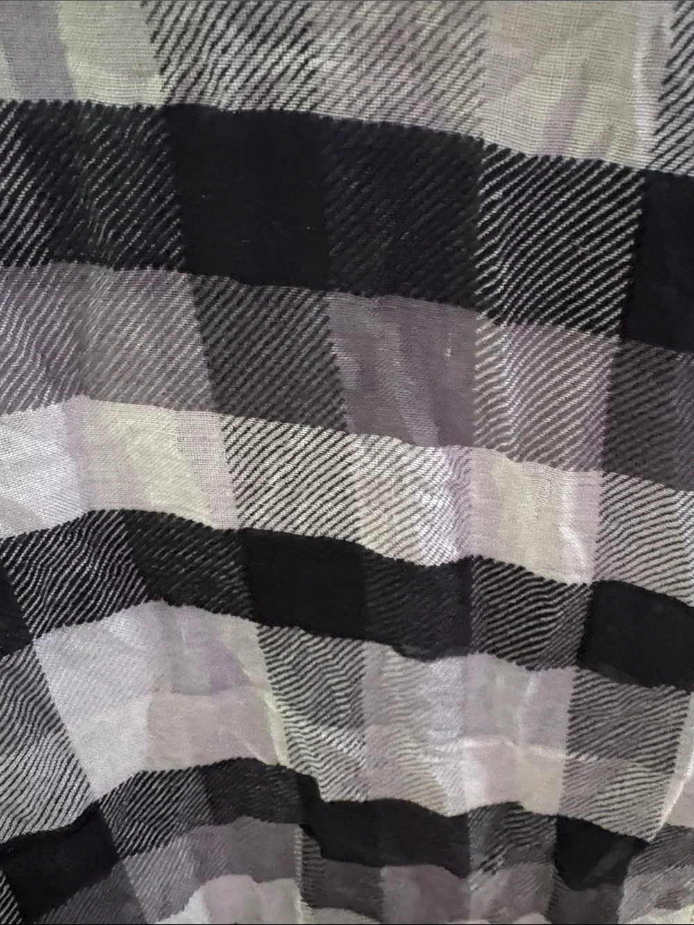 Vera Bradley Black and White Plaid Scarf